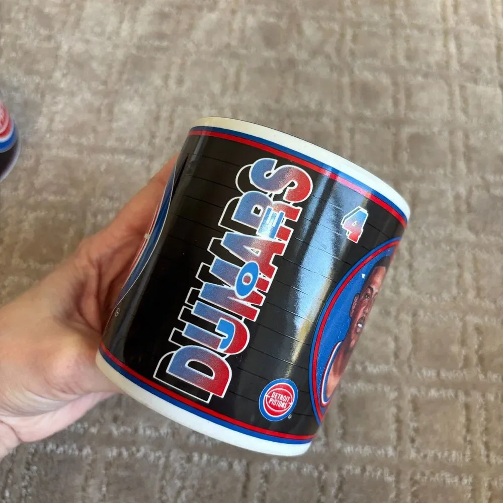 VTG Joe Dumars Isiah Thomas Detroit Pistons Coffee Mugs Limited Edition Licensed